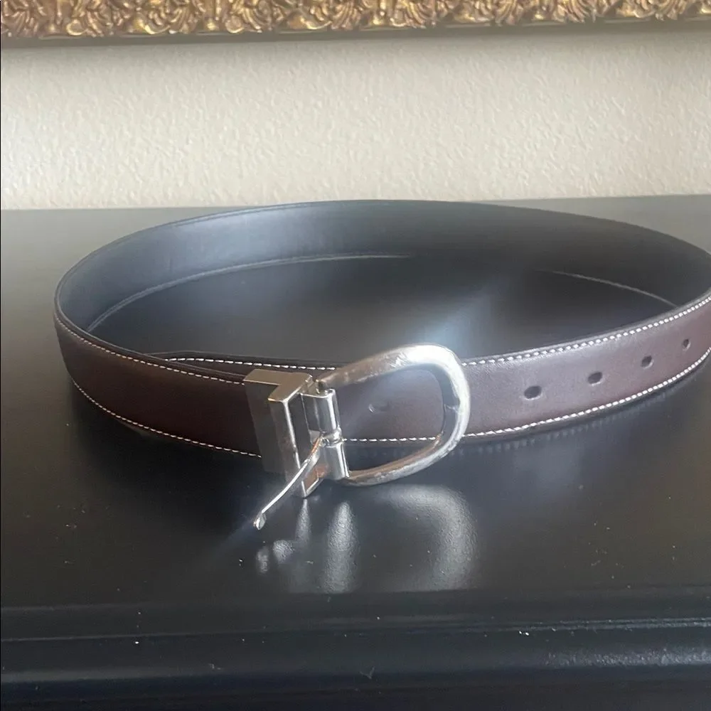 Class Club Brown Belt  reversible to black with Silver Buckle youth boys